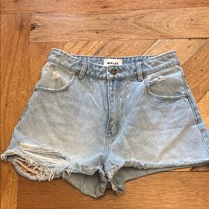 ROLLA'S Women's Light Blue Distressed Denim Shorts